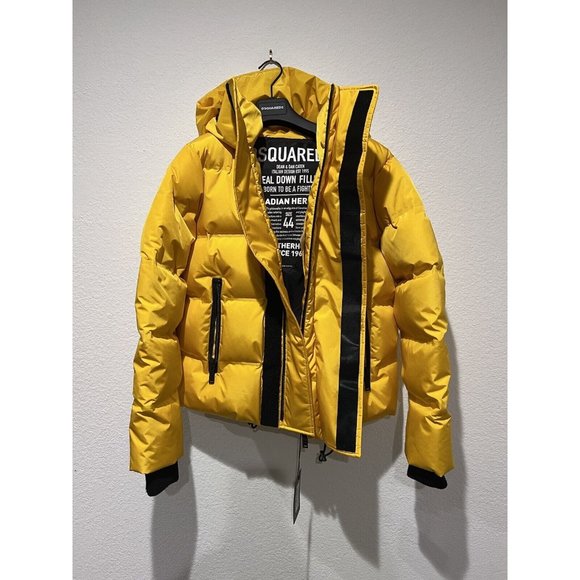 DSQUARED2 Men's Hooded Puffer Jacket Down Yellow Size 44 XS S71AN0218 S53352 172 - Picture 8 of 15